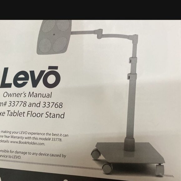 Levo Deluxe Tablet Platform Book iPad Floor Stand Holder Adjustable On Wheels - Picture 1 of 1